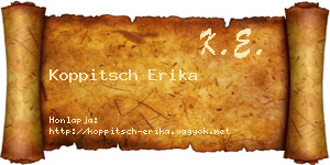 Koppitsch Erika névjegykártya